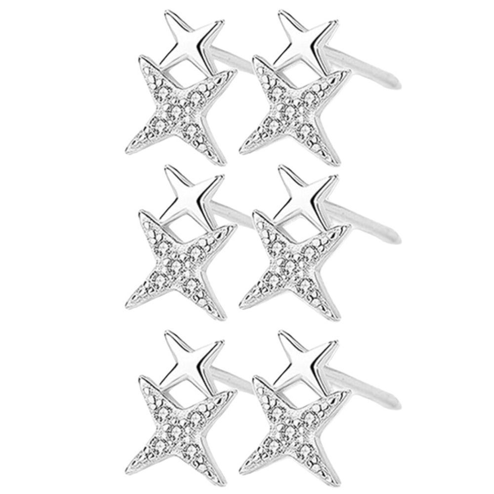 Earrings Star 925 Sterling Silver Post Stud Girls Hypoallergenic Jewelry 3 OCT
